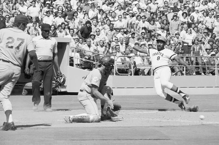 Framed Print : Stargell Starts To Slide Into Home Framed Print : Stargell Starts To Slide Into Home