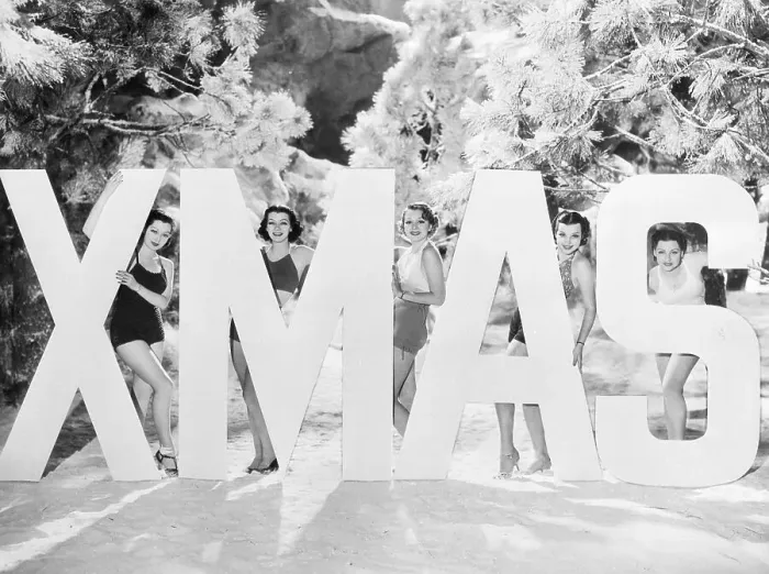 Framed Print : Starlets with Christmas Sign for Paramount Framed Print : Starlets with Christmas Sign for Paramount