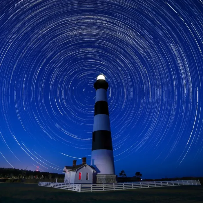 Framed Print : A Starry Night at Bodie Island Light House Framed Print : A Starry Night at Bodie Island Light House