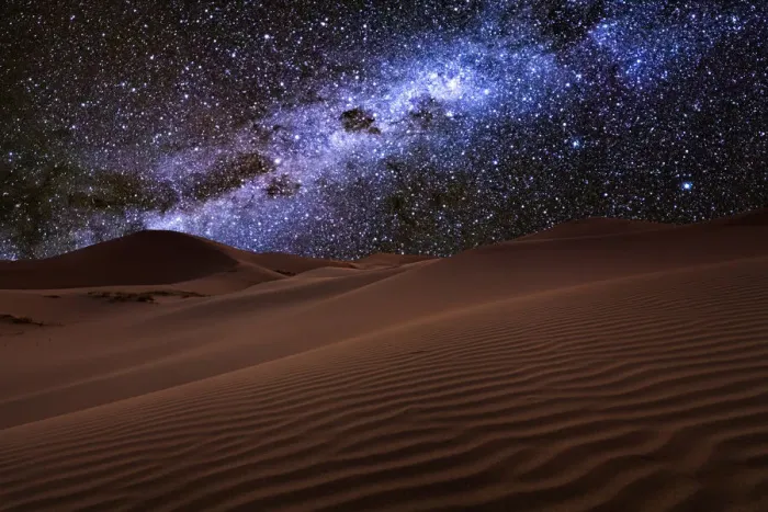 Framed Print : Starry night over the dunes in the desert Framed Print : Starry night over the dunes in the desert