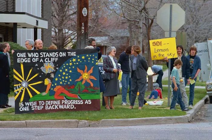 Framed Print : Stars Committee Members Protesting with Signs Framed Print : Stars Committee Members Protesting with Signs