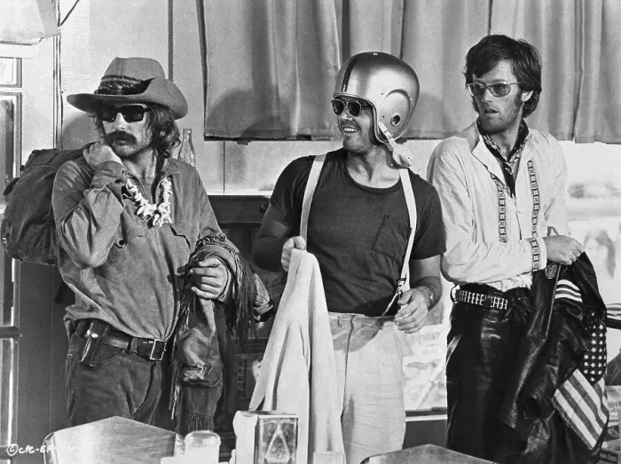 Framed Print : Three of the Stars in Easy Rider