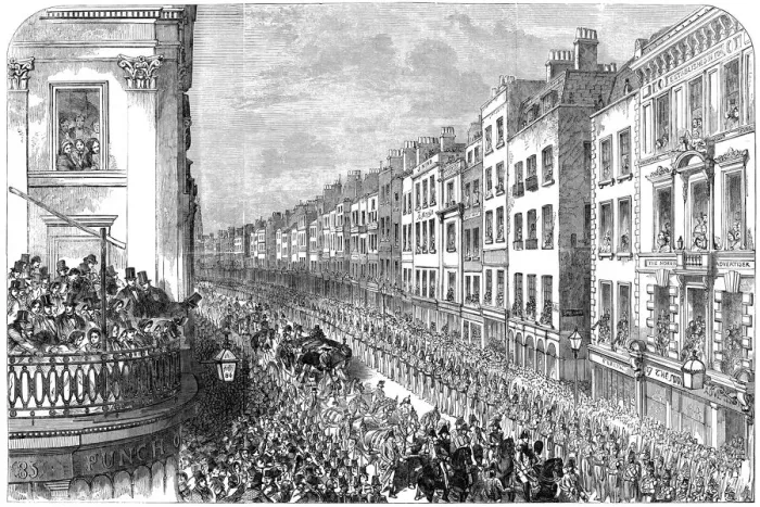 Framed Print : State funeral: the Duke of Wellington, London 1852 (engraved illustration) Framed Print : State funeral: the Duke of Wellington, London 1852 (engraved illustration)