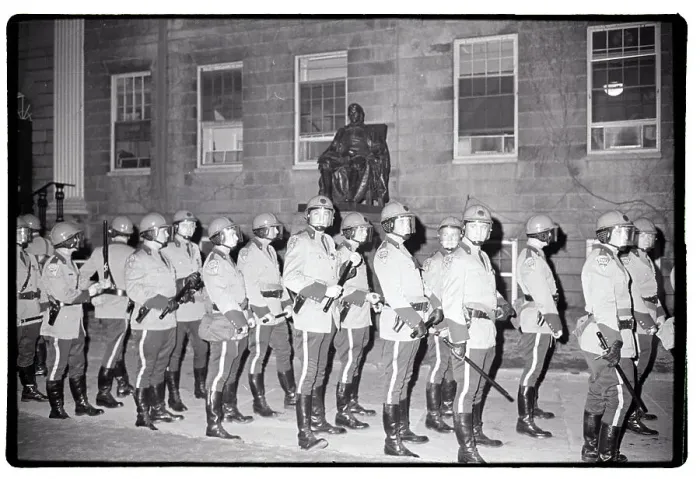 Framed Print : State Troops Lined Up in Front of Statue Framed Print : State Troops Lined Up in Front of Statue