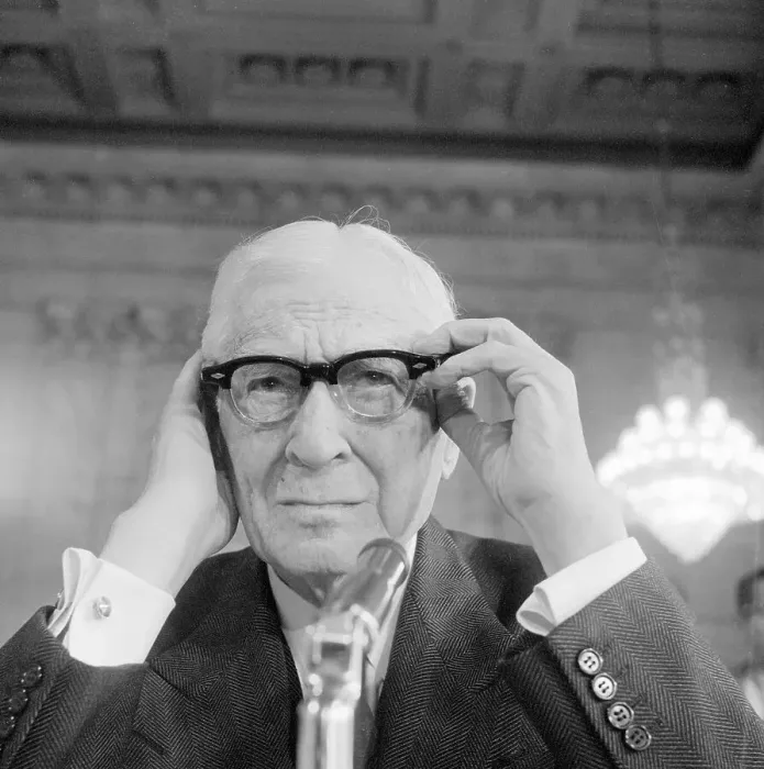 Framed Print : Statesman Bernard Baruch Adjusting His Eyeglasses at Senate Hearing Framed Print : Statesman Bernard Baruch Adjusting His Eyeglasses at Senate Hearing