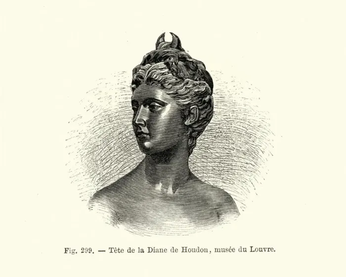 Framed Print : Statue of Goddess Diana by Jean-Antoine Houdon Framed Print : Statue of Goddess Diana by Jean-Antoine Houdon