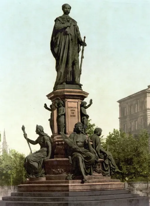 Framed Print : Statue of King Maximilian II, Munich, Bavaria, Germany, c. 1900, Historic, digitally restored reproduction of a photochromic print from the period Framed Print : Statue of King Maximilian II, Munich, Bavaria, Germany, c. 1900, Historic, digitally restored reproduction of a photochromic print from the period