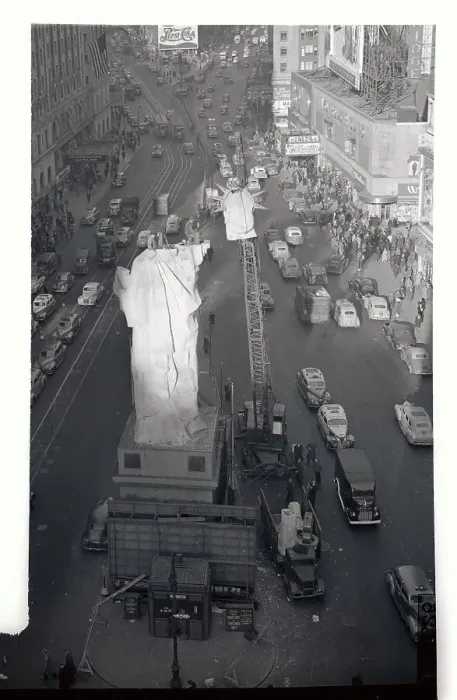Framed Print : Statue of Liberty Replica Being Dismantled Framed Print : Statue of Liberty Replica Being Dismantled