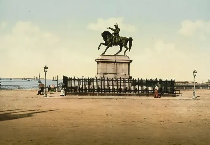 Framed Print : Statue of Napoleon I, Cherbourg, France, c. 1890, Historical, digitally enhanced reproduction of a photochrome print from 1895 Framed Print : Statue of Napoleon I, Cherbourg, France, c. 1890, Historical, digitally enhanced reproduction of a photochrome print from 1895