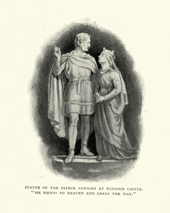 Framed Print : Statue of Prince Albert and Queen Victoria in Medieval costume Framed Print : Statue of Prince Albert and Queen Victoria in Medieval costume