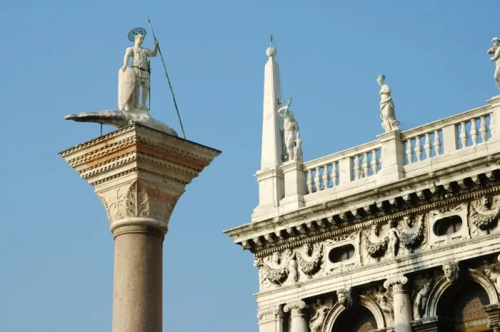 Framed Print : Statue of Saint Teodoro of Amasea San Marco square, Venice, Italy Framed Print : Statue of Saint Teodoro of Amasea San Marco square, Venice, Italy