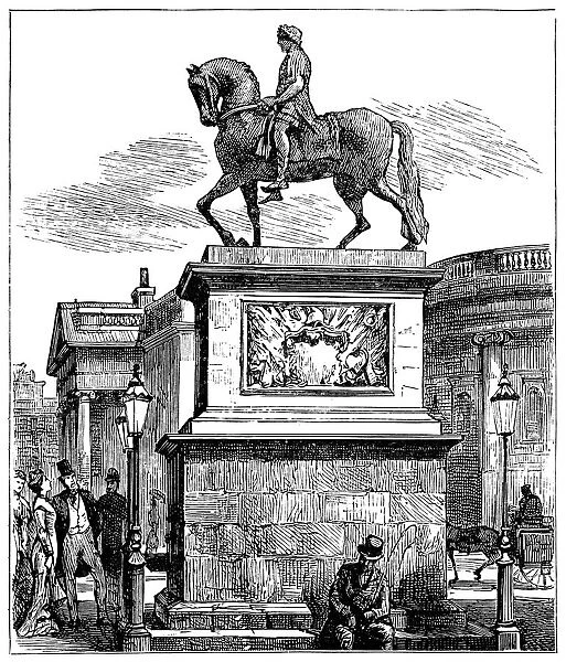 Statue of William III at College Green in Dublin, Ireland - 19th Century