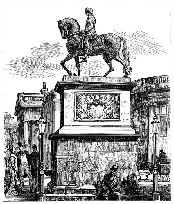 Framed Print : Statue of William III at College Green in Dublin, Ireland - 19th Century Framed Print : Statue of William III at College Green in Dublin, Ireland - 19th Century