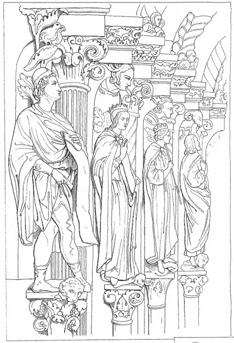 Framed Print : Statues at the portal of Freiberg Cathedral, 1888, Saxony, Germany, Historical, digitally restored reproduction of an original from the 19th century Framed Print : Statues at the portal of Freiberg Cathedral, 1888, Saxony, Germany, Historical, digitally restored reproduction of an original from the 19th century