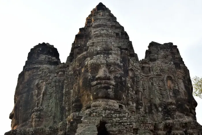 Framed Print : Statues on the top of Southagte Angkor Siem Reap Cambodia Framed Print : Statues on the top of Southagte Angkor Siem Reap Cambodia