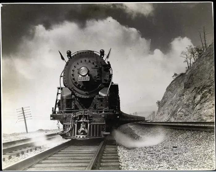 Framed Print : Steam Locomotive Chugging Down Track Framed Print : Steam Locomotive Chugging Down Track