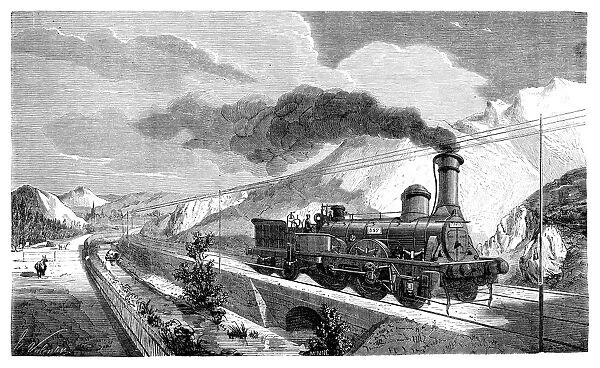 Steam locomotive with coal car