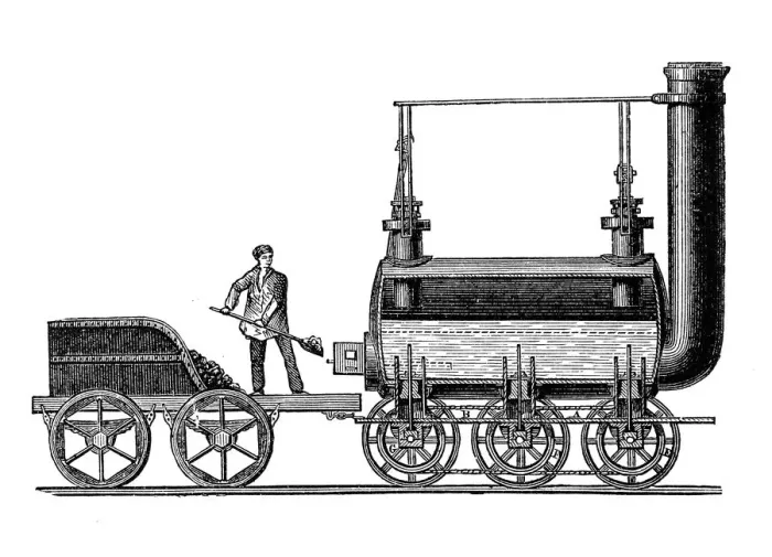 Framed Print : Steam locomotive by George Stephenson, 1814 Framed Print : Steam locomotive by George Stephenson, 1814