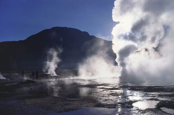 Steam Rising From Geysers and Fumaroles, El Tatio, Atacama, Chile