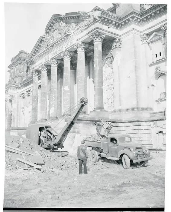 Framed Print : Steam Shovel Clearing Rubble Framed Print : Steam Shovel Clearing Rubble