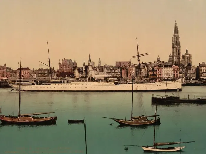 Framed Print : The steamer Preussen, Reichspostdampfer, by Norddeutsche Lloyd, in Antwerp, Belgium, circa 1890, Germany, Historic, digitally restored reproduction from a 19th century original Framed Print : The steamer Preussen, Reichspostdampfer, by Norddeutsche Lloyd, in Antwerp, Belgium, circa 1890, Germany, Historic, digitally restored reproduction from a 19th century original