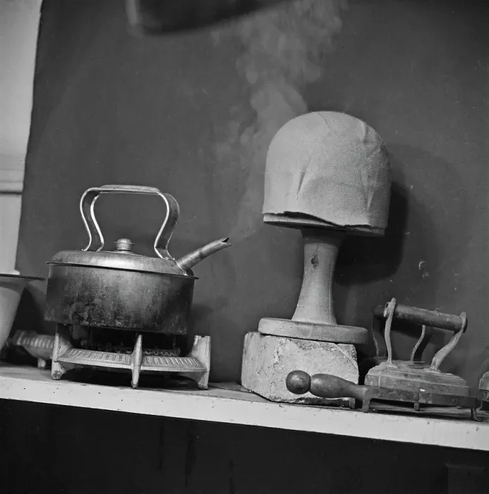Framed Print : Steaming a Hat Framed Print : Steaming a Hat
