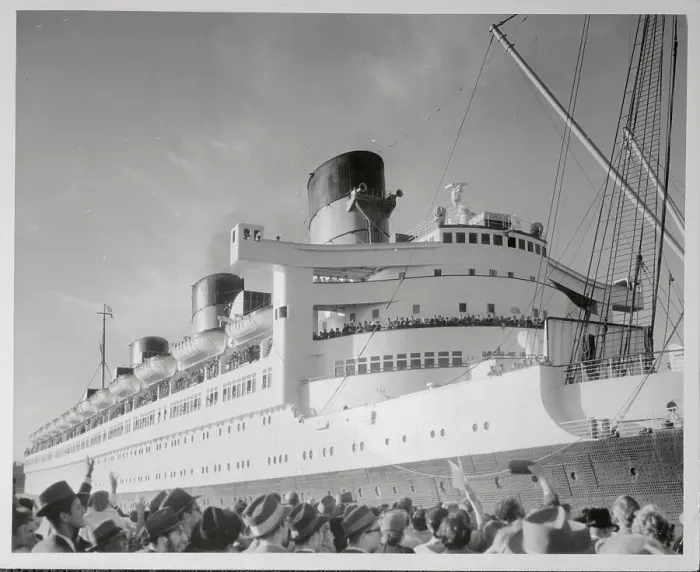 Framed Print : Steamship Leaving Dock Framed Print : Steamship Leaving Dock