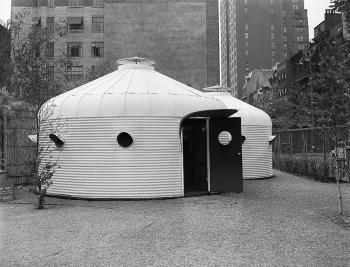 Framed Print : Steel Bomb Shelter on Display at MOMA Framed Print : Steel Bomb Shelter on Display at MOMA