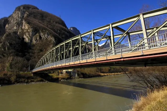Framed Print : Steel bridge crossing Rhone River, near Chessel, Vaud, Switzerland, Europe Framed Print : Steel bridge crossing Rhone River, near Chessel, Vaud, Switzerland, Europe