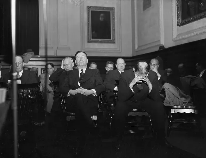 Framed Print : Us Steel Executives At Hearings Framed Print : Us Steel Executives At Hearings