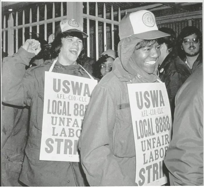 Framed Print : Steelworkers Union Members Picketing Framed Print : Steelworkers Union Members Picketing