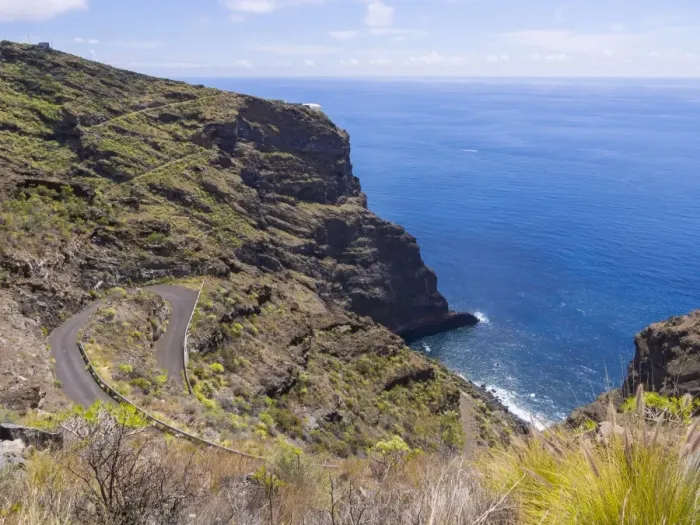 Framed Print : Steep canyons at the Camino del Prois, road to pirate bay, Tijarafe, La Palma, Canary Islands, Spain