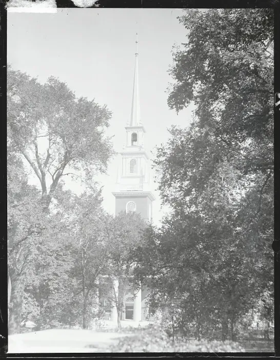 Framed Print : Steeple Through Tree Line