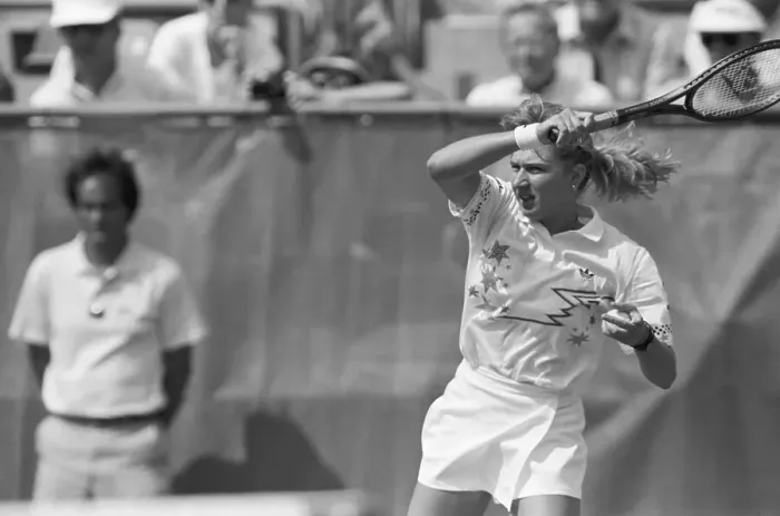 Framed Print : Steffi Graf Hitting a Forehand Framed Print : Steffi Graf Hitting a Forehand