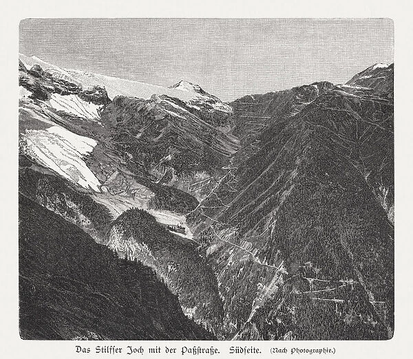 Stelvio Pass (Stilfser Joch), Italy, wood engraving, publisched in 1897