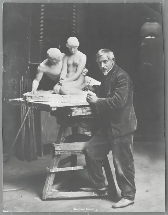 Framed Print : Stephan Sinding Working on Sculpture Framed Print : Stephan Sinding Working on Sculpture