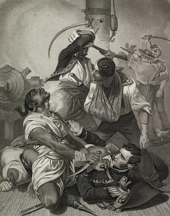 Framed Print : Stephen Decatur Fighting Algerine Framed Print : Stephen Decatur Fighting Algerine