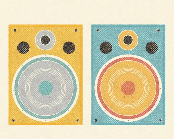 Framed Print : Stereo Speakers