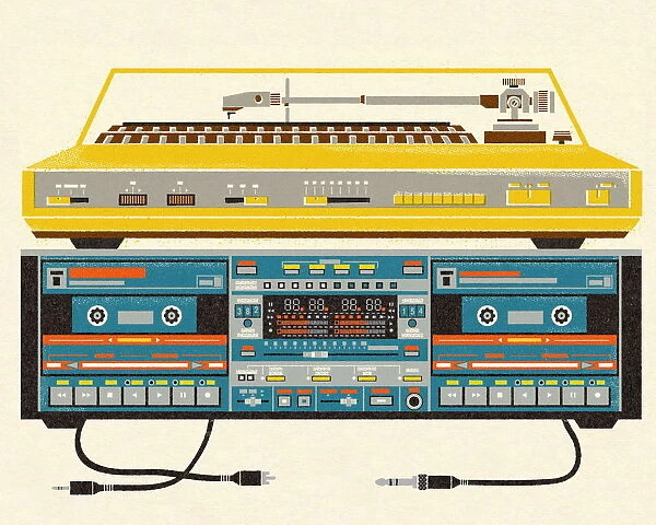 Stereo Turntable and Tape Deck Player