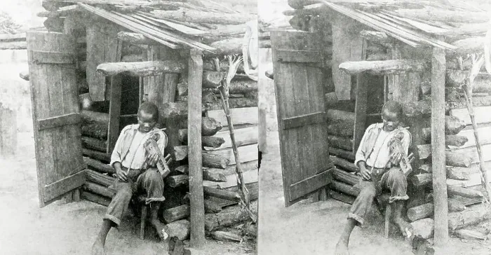 Framed Print : Stereoscopic Image Of Boy Playing Fiddle Framed Print : Stereoscopic Image Of Boy Playing Fiddle