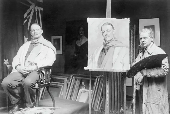 Framed Print : Steve Fairbairn Posing for Artist in Studio Framed Print : Steve Fairbairn Posing for Artist in Studio