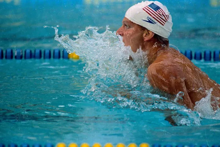 Framed Print : Steve Lundquist Swimming Hard to Win Framed Print : Steve Lundquist Swimming Hard to Win