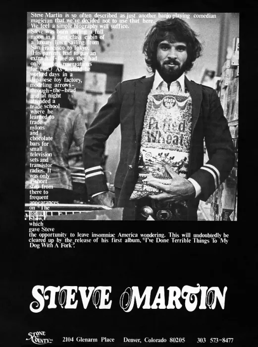 Framed Print : Steve Martin Advertisement And Bio