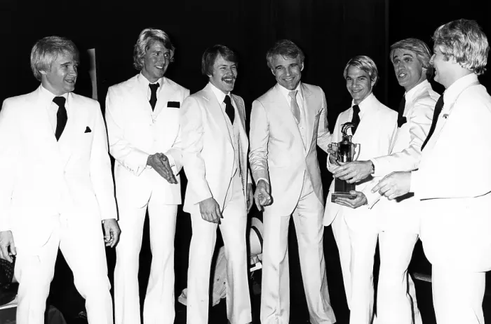 Framed Print : Steve Martin With Look-A-Likes At An Event Framed Print : Steve Martin With Look-A-Likes At An Event