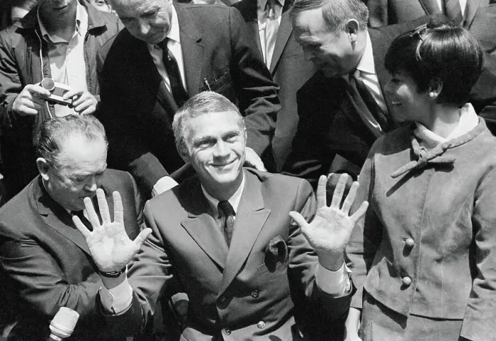 Framed Print : Steve McQueen Holding up his Hands at Grauman's Chinese Theater Framed Print : Steve McQueen Holding up his Hands at Grauman's Chinese Theater