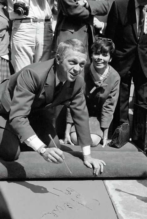 Framed Print : Steve McQueen Writing in Cement Framed Print : Steve McQueen Writing in Cement