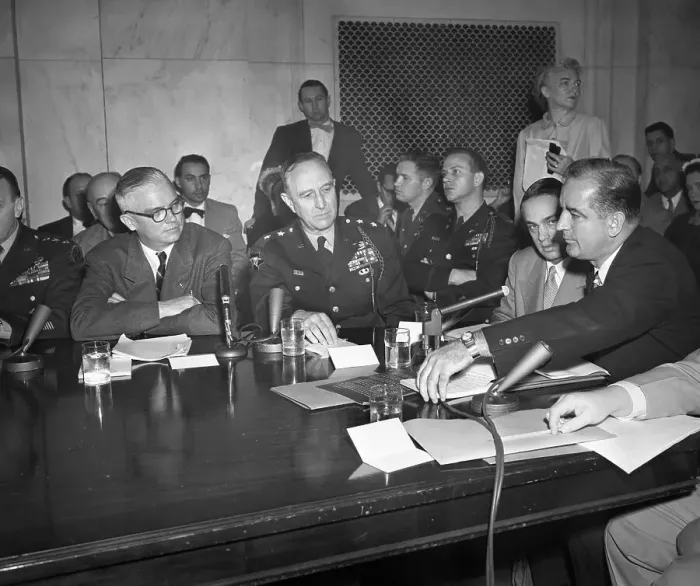 Framed Print : Stevens Listens as McCarthy Speaks Framed Print : Stevens Listens as McCarthy Speaks