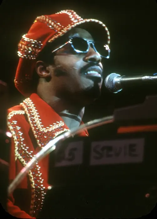 Framed Print : Stevie Wonder Performing in Red Hat