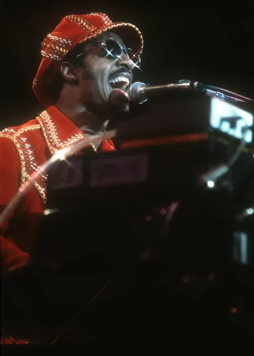 Framed Print : Stevie Wonder Performing in Red Hat Framed Print : Stevie Wonder Performing in Red Hat