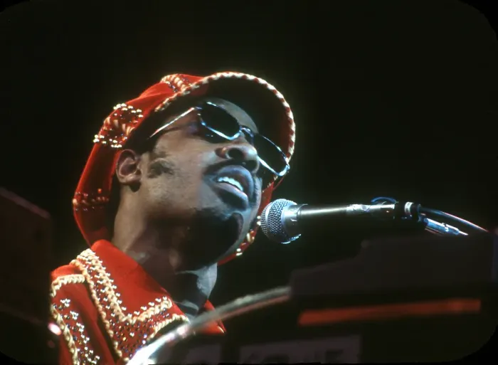 Framed Print : Stevie Wonder Performing in Red Hat Framed Print : Stevie Wonder Performing in Red Hat